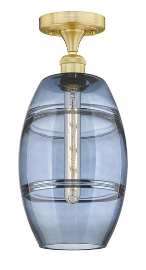 Vaz - 1 Light - 8 inch - Satin Gold - Semi-Flush Mount (3442|616-1F-SG-G557-8BL)