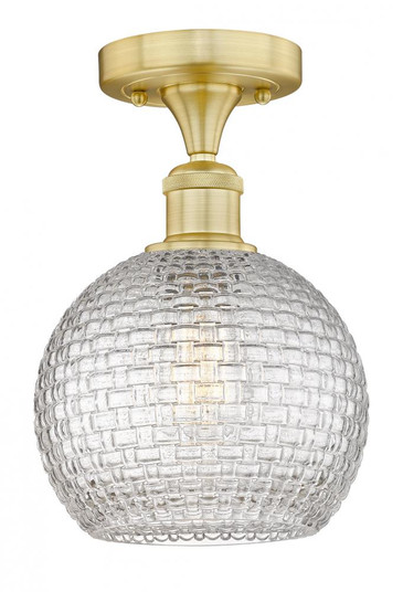 Athens - 1 Light - 8 inch - Satin Gold - Semi-Flush Mount (3442|616-1F-SG-G122C-8CL)