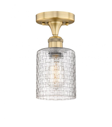 Cobbleskill - 1 Light - 5 inch - Brushed Brass - Semi-Flush Mount (3442|616-1F-BB-G112C-5CL)
