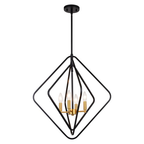 Brady 22-in. 4 Light Pendant Black and Satin Brass (51|P0389)