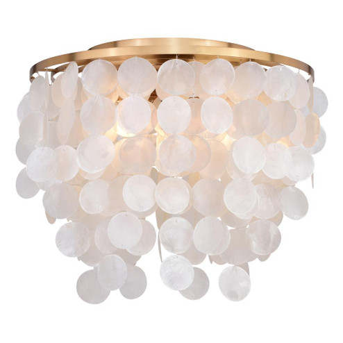 Elsa Capiz Shell 16-in. 3 Light Flush Mount Natural Brass (51|C0285)