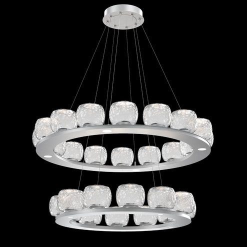 Vessel Two-Tier Platform Ring-Classic Silver-Clear Blown Glass-Stainless Cable-LED 2700K (1289|CHB0091-2B-CS-C-CA1-L1)