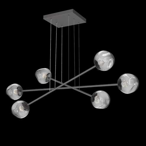 Luna Triple Moda-Graphite-Floret Inner - Smoke Outer-Stainless Cable-LED 2700K (1289|PLB0086-M3-GP-FS-CA1-L1)