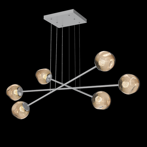 Luna Triple Moda-Classic Silver-Floret Inner - Bronze Outer-Stainless Cable-LED 2700K (1289|PLB0086-M3-CS-FB-CA1-L1)