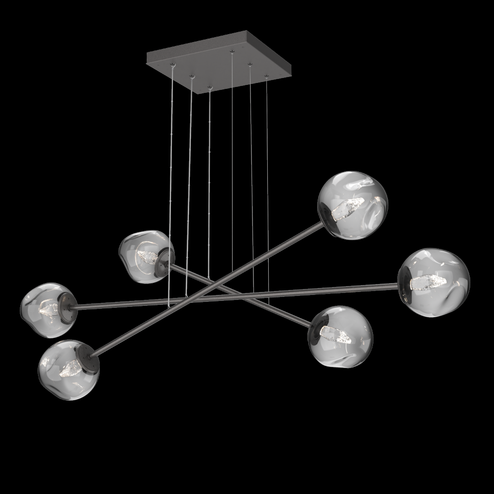 Luna Triple Moda-Graphite-Geo Inner - Smoke Outer-Stainless Cable-LED 3000K (1289|PLB0086-M3-GP-GS-CA1-L3)