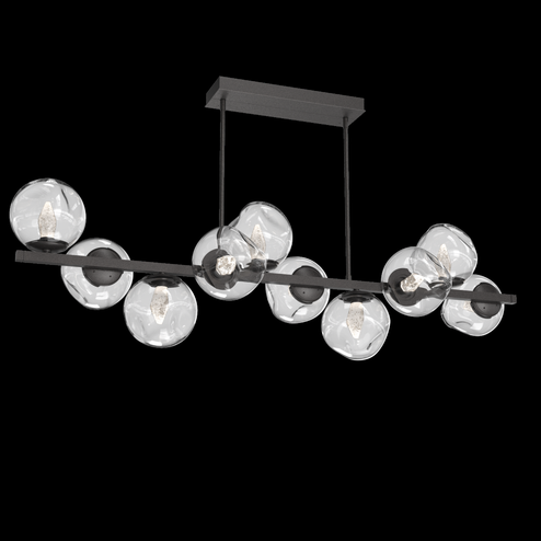 Luna 10pc Twisted Branch-Graphite-Geo Inner - Clear Outer-Threaded Rod Suspension-LED 3000K (1289|PLB0086-T0-GP-GC-001-L3)