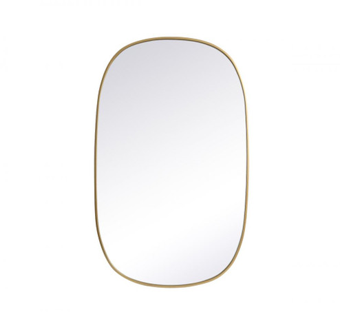 Metal Frame Oval Mirror 30x48 Inch in Brass (758|MR2B3048BRS)