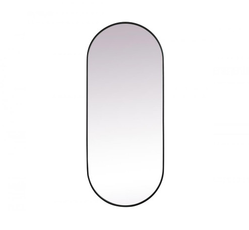 Metal Frame Oval Mirror 30x72 Inch in Black (758|MR2A3072BLK)