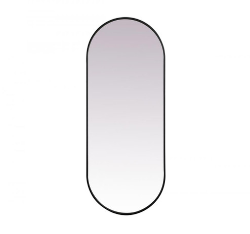 Metal Frame Oval Mirror 24x60 Inch in Black (758|MR2A2460BLK)