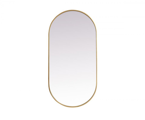 Metal Frame Oval Mirror 24x48 Inch in Brass (758|MR2A2448BRS)