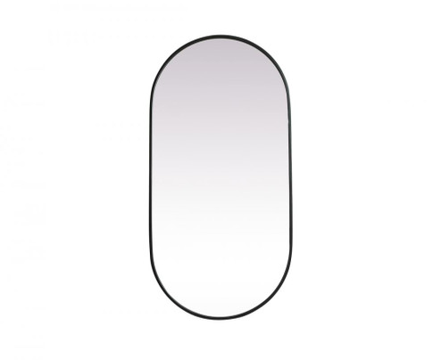 Metal Frame Oval Mirror 24x48 Inch in Black (758|MR2A2448BLK)