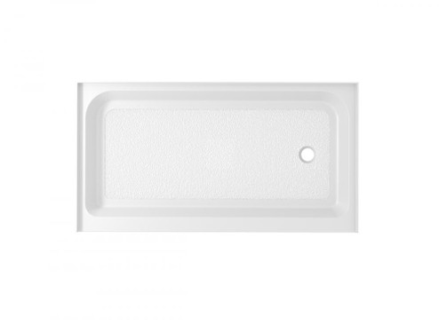 60x36 Inch Single Threshold Shower Tray Right Drain in Glossy White (758|STY01-R6036)