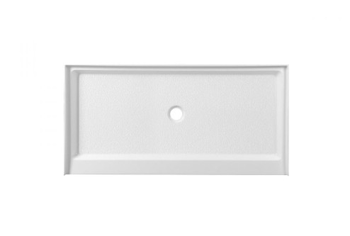 60x30 Inch Single Threshold Shower Tray Center Drain in Glossy White (758|STY01-C6030)