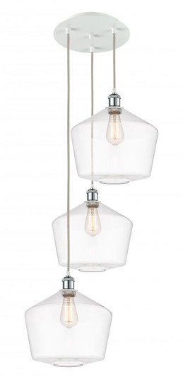 Cindyrella - 3 Light - 19 inch - White Polished Chrome - Cord Hung - Multi Pendant (3442|113B-3P-WPC-G652-12)