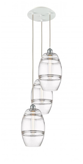 Vaz - 3 Light - 15 inch - White Polished Chrome - Cord Hung - Multi Pendant (3442|113B-3P-WPC-G557-8CL)