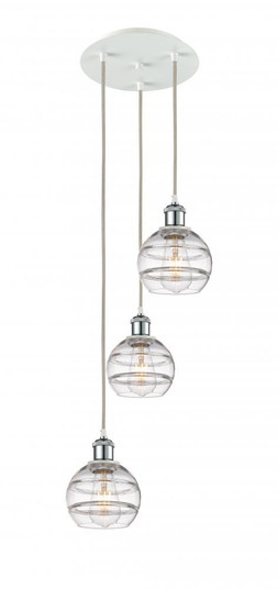 Rochester - 3 Light - 12 inch - White Polished Chrome - Cord Hung - Multi Pendant (3442|113B-3P-WPC-G556-6CL)