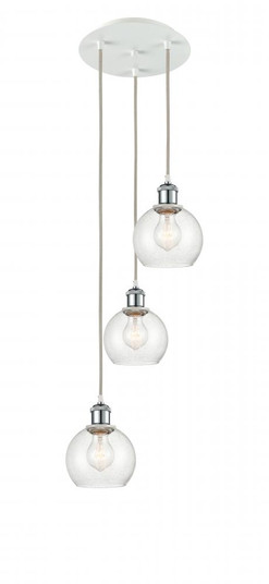 Athens - 3 Light - 12 inch - White Polished Chrome - Cord Hung - Multi Pendant (3442|113B-3P-WPC-G124-6)