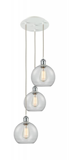 Athens - 3 Light - 15 inch - White Polished Chrome - Cord Hung - Multi Pendant (3442|113B-3P-WPC-G122-8)