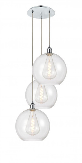 Athens - 3 Light - 18 inch - Polished Chrome - Cord Hung - Multi Pendant (3442|113B-3P-PC-G122-12)