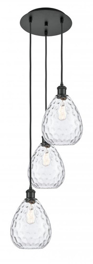 Waverly - 3 Light - 15 inch - Matte Black - Cord Hung - Multi Pendant (3442|113B-3P-BK-G372)