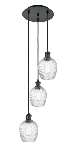 Salina - 3 Light - 12 inch - Matte Black - Cord Hung - Multi Pendant (3442|113B-3P-BK-G292)