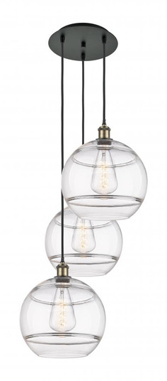 Rochester - 3 Light - 19 inch - Black Antique Brass - Cord Hung - Multi Pendant (3442|113B-3P-BAB-G556-12CL)