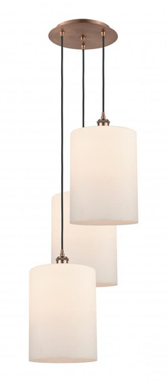 Cobbleskill - 3 Light - 16 inch - Antique Copper - Cord Hung - Multi Pendant (3442|113B-3P-AC-G111-L)