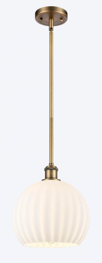 White Venetian - 1 Light - 10 inch - Brushed Brass - Mini Pendant (3442|516-1S-BB-G1217-10WV)