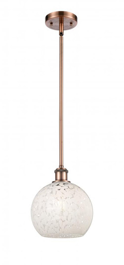White Mouchette - 1 Light - 8 inch - Antique Copper - Mini Pendant (3442|516-1S-AC-G1216-8WM)