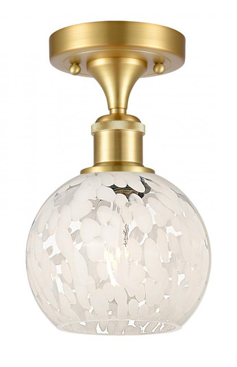 White Mouchette - 1 Light - 6 inch - Satin Gold - Semi-Flush Mount (3442|516-1C-SG-G1216-6WM)