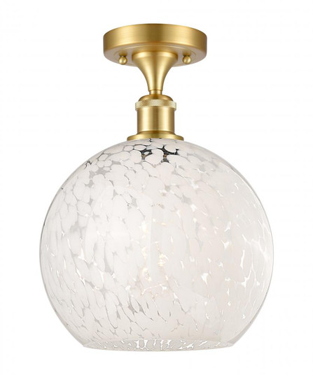 White Mouchette - 1 Light - 10 inch - Satin Gold - Semi-Flush Mount (3442|516-1C-SG-G1216-10WM)