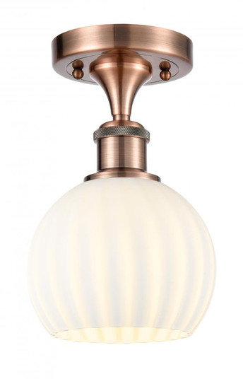 White Venetian - 1 Light - 6 inch - Antique Copper - Semi-Flush Mount (3442|516-1C-AC-G1217-6WV)