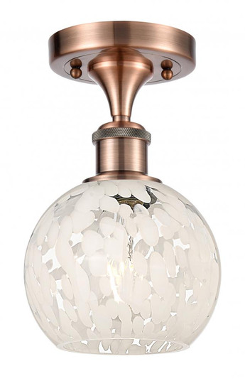 White Mouchette - 1 Light - 6 inch - Antique Copper - Semi-Flush Mount (3442|516-1C-AC-G1216-6WM)