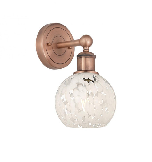 White Mouchette - 1 Light - 6 inch - Antique Copper - Sconce (3442|616-1W-AC-G1216-6WM)