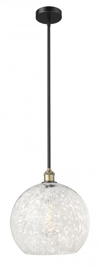 White Mouchette - 1 Light - 14 inch - Black Antique Brass - Stem Hung - Pendant (3442|616-1S-BAB-G1216-14WM)