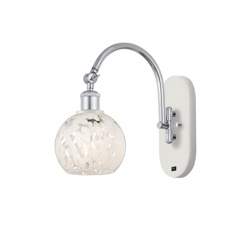 White Mouchette - 1 Light - 6 inch - White Polished Chrome - Sconce (3442|518-1W-WPC-G1216-6WM)