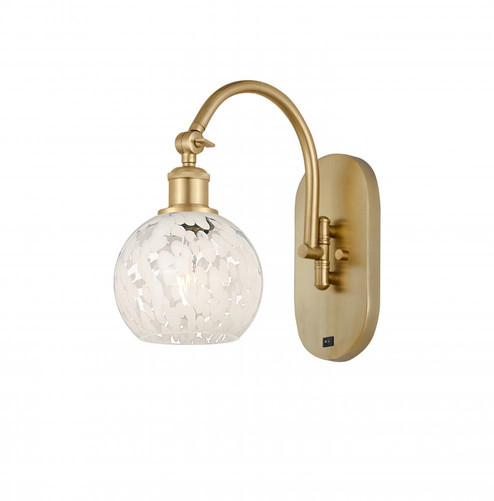 White Mouchette - 1 Light - 6 inch - Satin Gold - Sconce (3442|518-1W-SG-G1216-6WM)