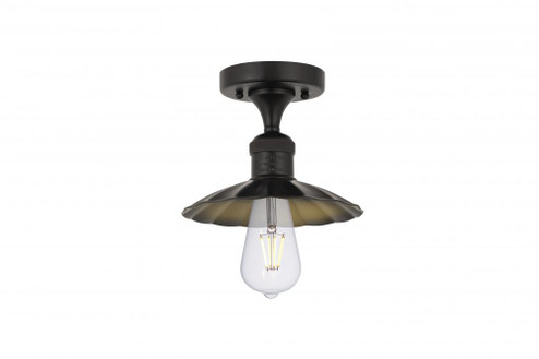 Scallop - 1 Light - 8 inch - Matte Black - Semi-Flush Mount (3442|517-1C-BK-M17-BK)