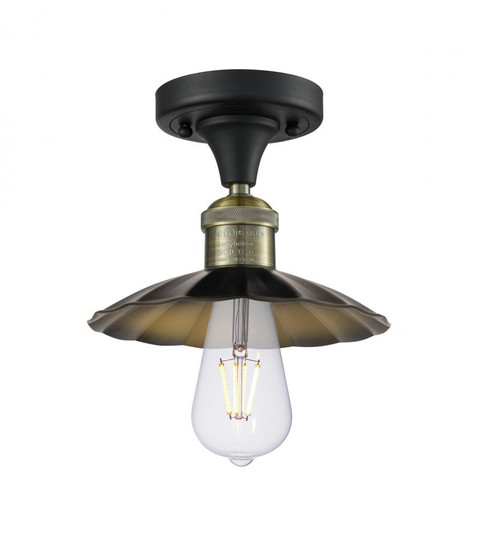 Scallop - 1 Light - 8 inch - Black Antique Brass - Semi-Flush Mount (3442|517-1C-BAB-M17-BK)