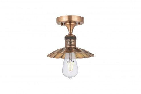 Scallop - 1 Light - 8 inch - Antique Copper - Semi-Flush Mount (3442|517-1C-AC-M17-AC)