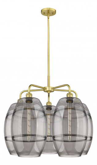 Vaz - 5 Light - 28 inch - Satin Gold - Chandelier (3442|516-5CR-SG-G557-10SM)