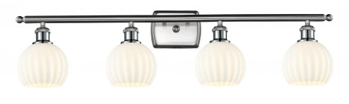 White Venetian - 4 Light - 36 inch - Brushed Satin Nickel - Bath Vanity Light (3442|516-4W-SN-G1217-6WV)