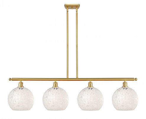 White Mouchette - 4 Light - 48 inch - Satin Gold - Stem Hung - Island Light (3442|516-4I-SG-G1216-10WM)