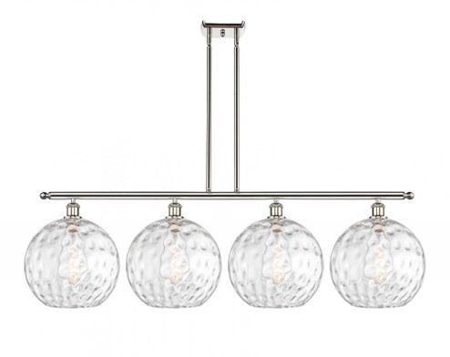 Athens Water Glass - 4 Light - 50 inch - Polished Nickel - Stem Hung - Island Light (3442|516-4I-PN-G1215-12)