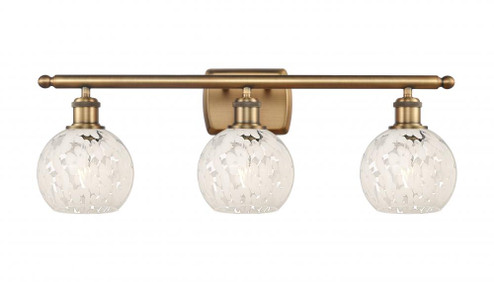 White Mouchette - 3 Light - 26 inch - Brushed Brass - Bath Vanity Light (3442|516-3W-BB-G1216-6WM)