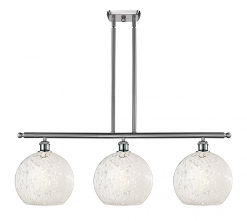 White Mouchette - 3 Light - 37 inch - Brushed Satin Nickel - Stem Hung - Island Light (3442|516-3I-SN-G1216-10WM)