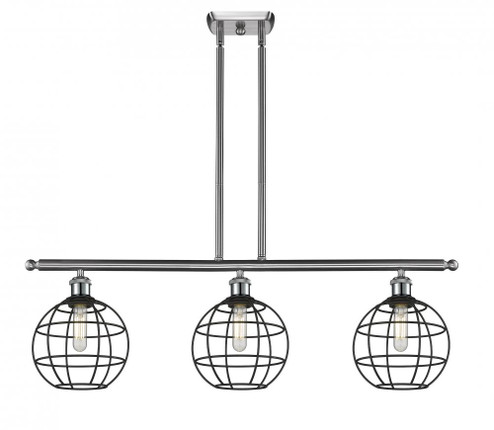 Lake Placid - 3 Light - 36 inch - Brushed Satin Nickel - Stem Hung - Island Light (3442|516-3I-SN-CE-8-BK)