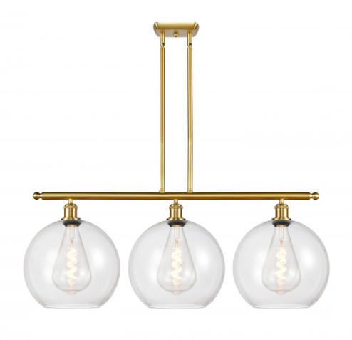 Athens - 3 Light - 38 inch - Satin Gold - Stem Hung - Island Light (3442|516-3I-SG-G122-12)