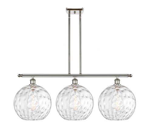 Athens Water Glass - 3 Light - 39 inch - Polished Nickel - Stem Hung - Island Light (3442|516-3I-PN-G1215-12)