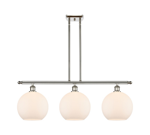 Athens - 3 Light - 37 inch - Polished Nickel - Stem Hung - Island Light (3442|516-3I-PN-G121-10)
